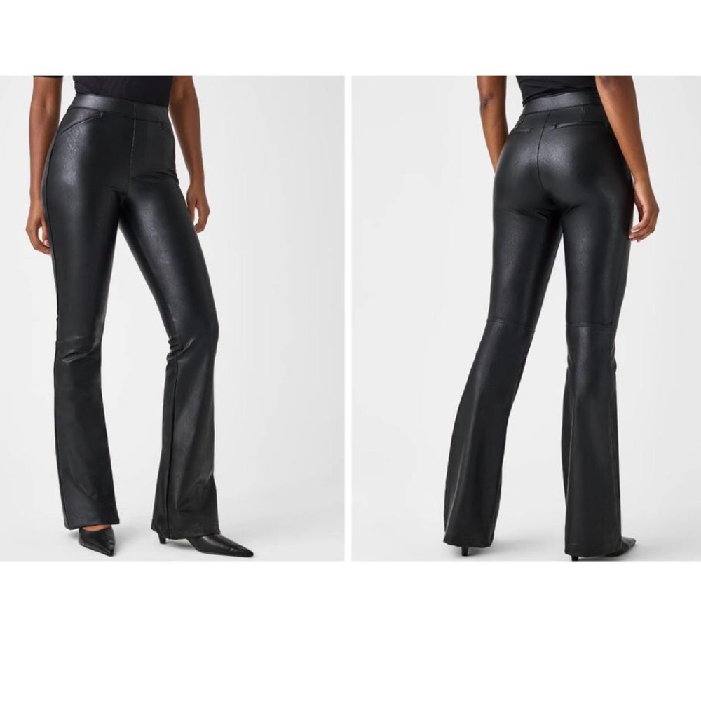 SPANX Leather like flare pants